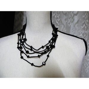 Style & Co Suede and French Jet Glass Multi Strand Necklace